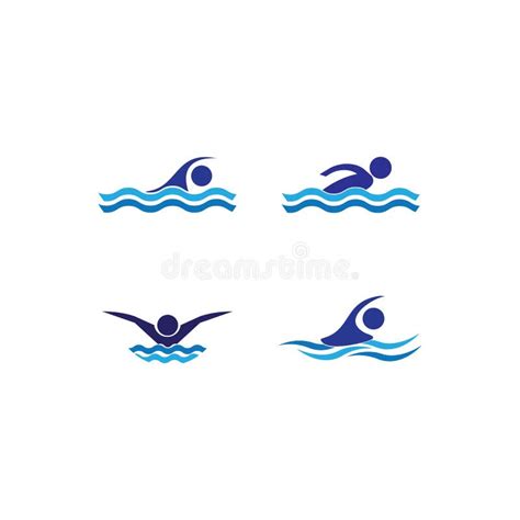 Icono Vectorial Del Logotipo De Natación Stock De Ilustración