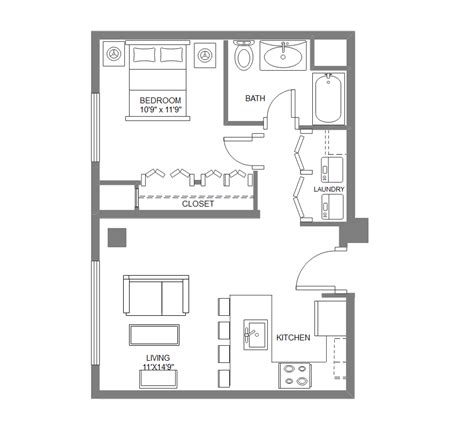Floor Plan For One Bedroom Apartment