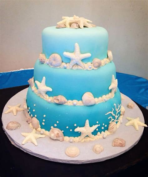 If you want to know the secrets behind this amazing cake read the interview with it's creator, the airbrush fairy, claire anderson.she talks about the design, the making of the cake and also has a couple of motivating words of wisdom to aspiring cake. Ocean/beach themed cake | Shower ideas | Pinterest