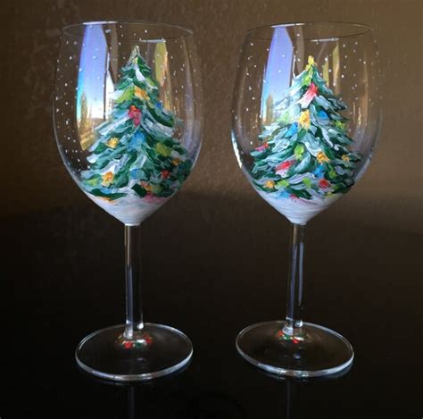 Christmas Tree Wine Glasses Christmas Wikii