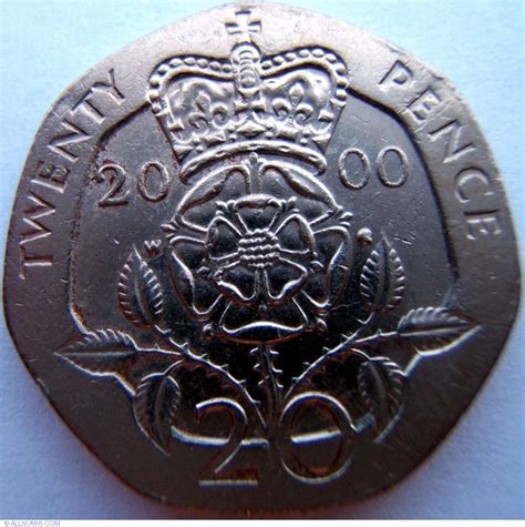 20 Pence 2000 Elizabeth Ii 1952 2022 Great Britain Coin 1082