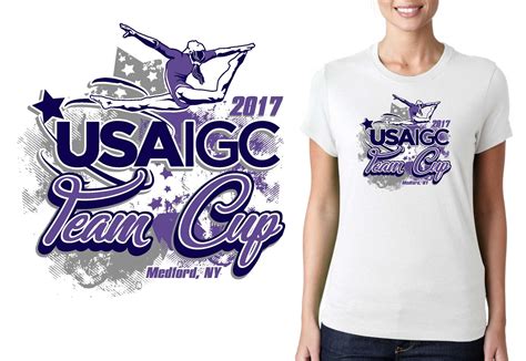 2017 Usaigc Team Cup Vector Logo Design For Gymnastics T Shirt