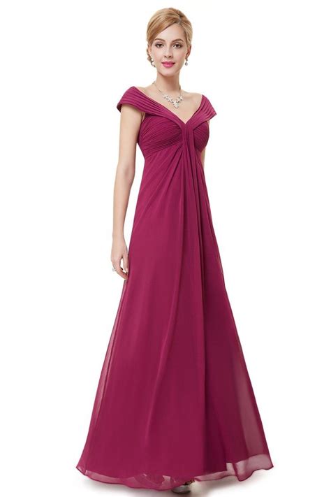 Purple Chiffon V Neck Long Party Dress 5546 Ep08457pp