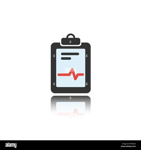 Medical Chart Color Icon With Reflection On A White Background