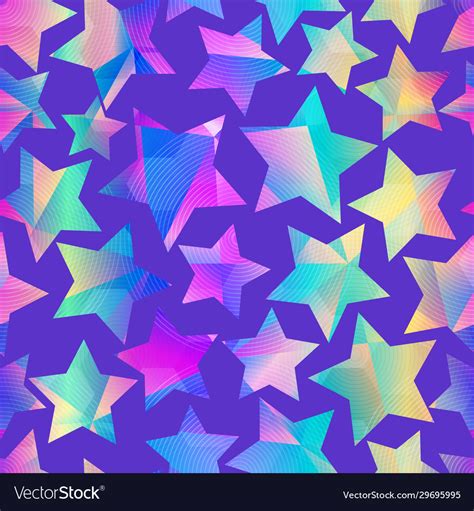 Holographic Star Pattern Royalty Free Vector Image