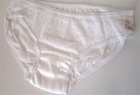1960s Silky Vintage White Nylon Lace Panties Knickers Ladiesteen
