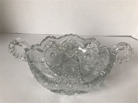 Eapg Imperial Glass Nucut No Pressed Glass Bowl Two Etsy