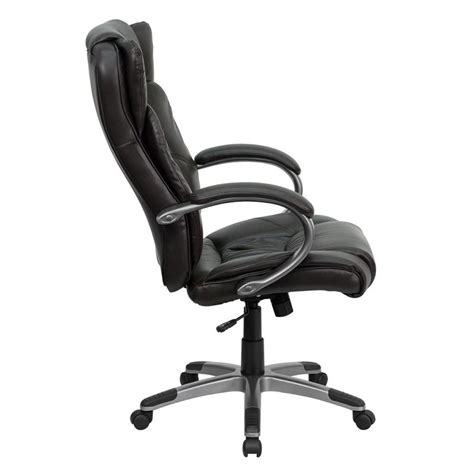High Back Espresso Brown Leathersoft Executive Swivel Office Chair With
