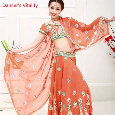 Women Belly Dance Clothing Adult Female India Dance Stage Performance Suit National Costume Top