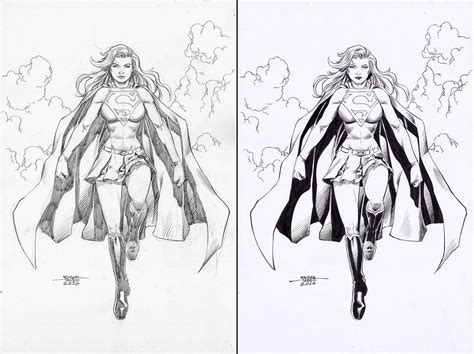 Supergirl Pencil Ink By Edtadeo On Deviantart