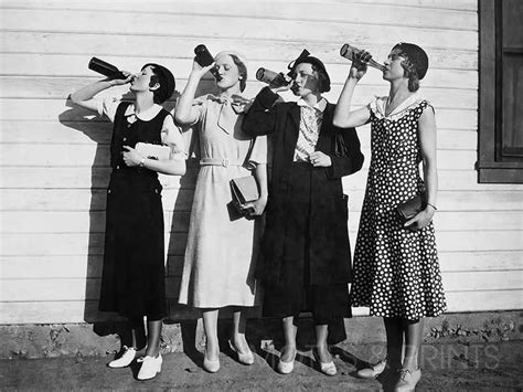 Flapper Women Drink In Unison Ca 1925 Motifs And Prints