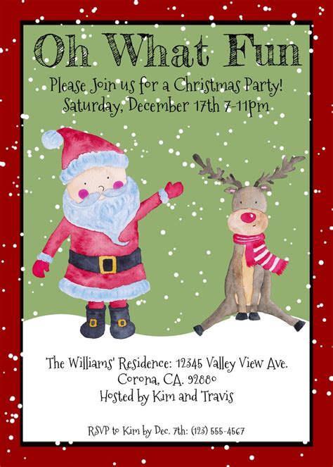 Oh What Fun Christmas Party Invitation Christmas Party Etsy