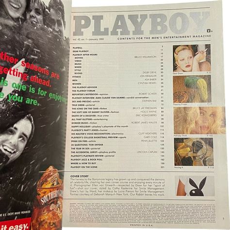 Playboy Magazine January Drew Barrymore Centerfold Intact On Ebid