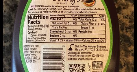 32 Hershey Chocolate Syrup Nutrition Label Labels Design Ideas 2020