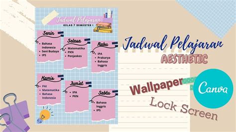 Cara Membuat Wallpaper Jadwal Pelajaran Aesthetic Dengan Mudah Di Hp