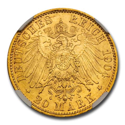 Buy 1904 A Germany Gold 20 Marks Prussia Wilhelm Ii Ms 63 Ngc Apmex