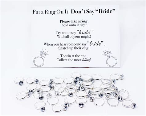 Buy Put A Ring On It Bridal Shower Game For Guests Plastic Diamond