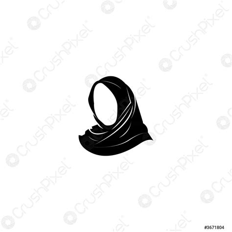 Hijab Women Black Silhouette Vector Icons App Vector Stock Vector