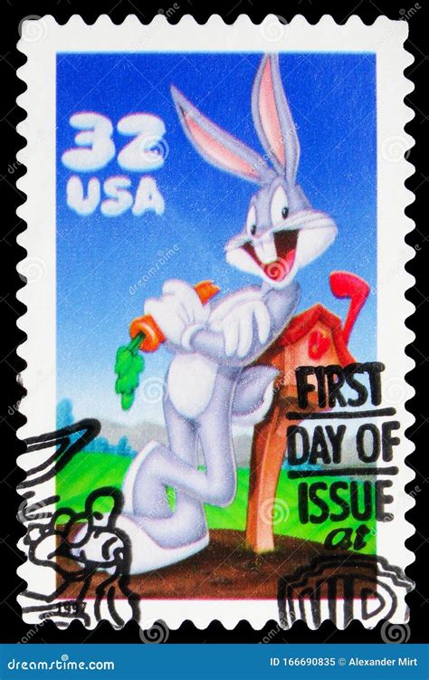 Postage Stamp Printed In Usa Shows Bugs Bunny First Day Issue Rare
