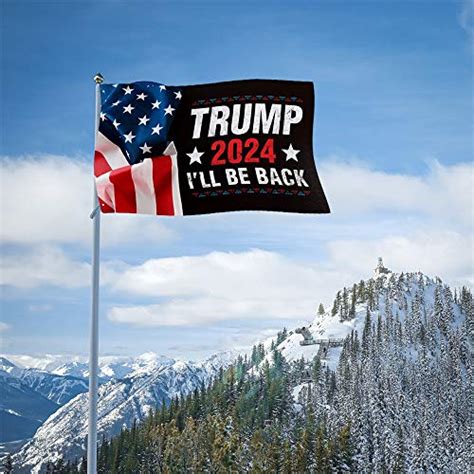 trump 2024 i ll be back trump supporters flag 3x5 ft colorfast uv resistant outdoor yard porch