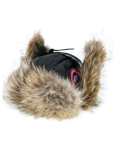 Canada Goose Coyote Fur Trim Aviator Hat In 61 Black Modesens Aviator Hat Coyote Fur