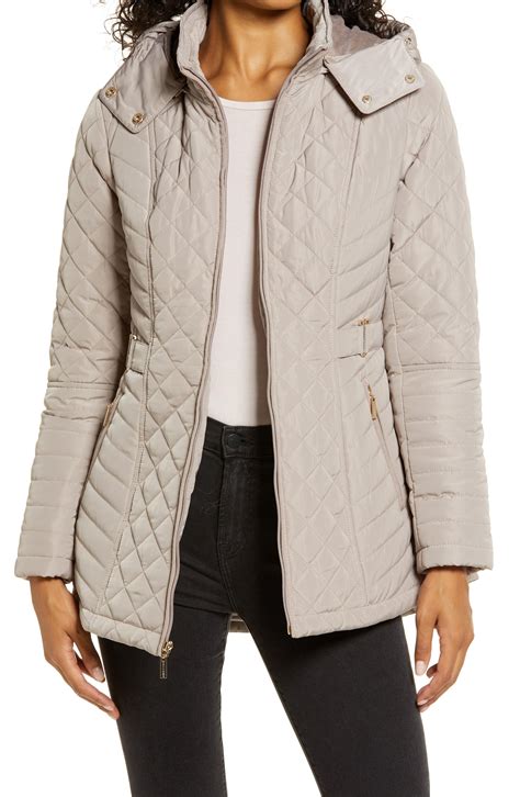 Gallery Quilted Hooded Jacket In Natural Lyst