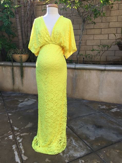 Items Similar To Yellow Lace Lining Closed Maternity Gown Maternity Dress Maternity Photo