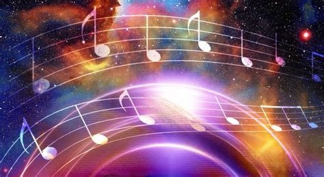 Music Note And Space With Stars Abstract Color Background