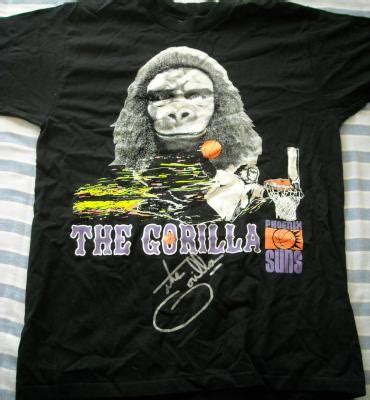 The suns gorilla is the official mascot of the phoenix suns. Coollectors - Collectible Item - Autographs - Phoenix Suns Gorilla autographed promotional T-shirt