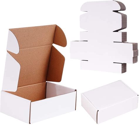 Buy 35 Pack 8x4x2 Cute White Shipping Boxes Corrugated Cardboard