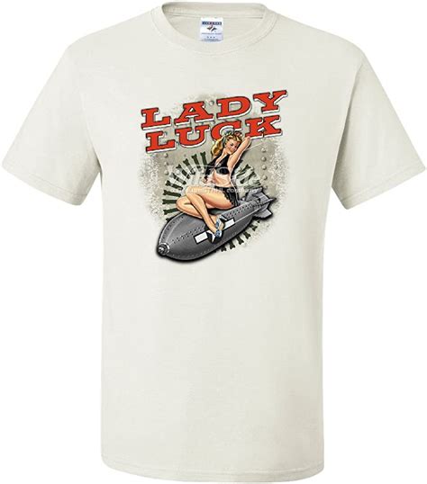 Lady Luck Sexy Pin Up Girl T Shirt Vintage Retro Bomb Ww2 Usa T 1773