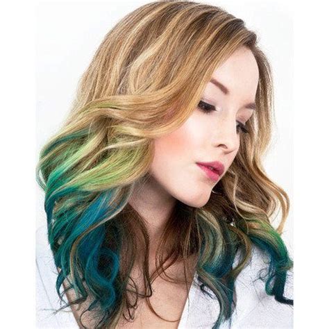 Green And Teal Blue Ombre Faded Dip Dyed Hair Idea I Want