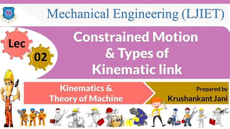 L 02 Constrained Motion And Types Of Kinematic Link I Kinematics And