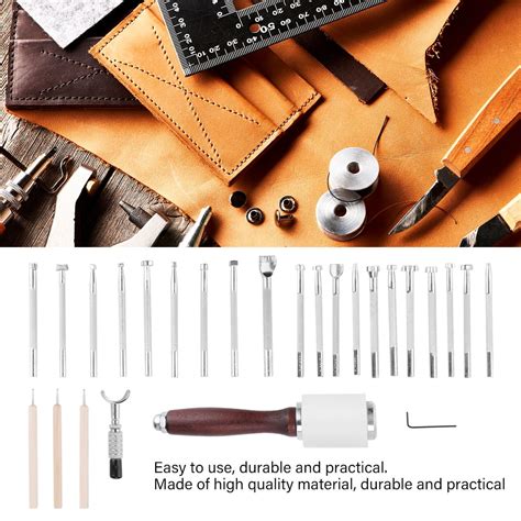Otviap Leather Tool Leather Stamping Tool Leather Craft Tool Kit