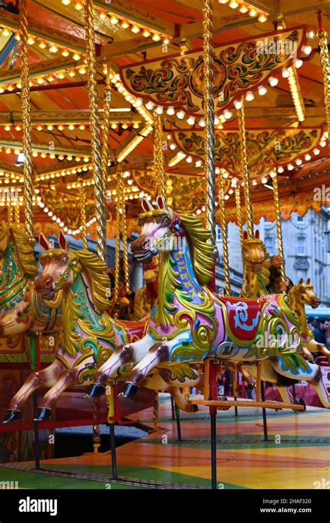 Vintage Carousel Horse Outdoor Vintage Colorful Carousel In The The