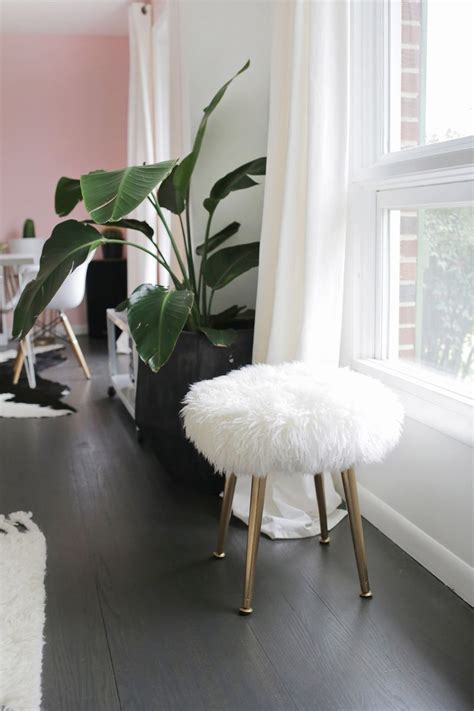 The luxe modern design brings a fresh, modern aesthetic to the conference table, executive desk, or home office setting. Make a Furry Stool (With Gold Legs) in Minutes! - A Beautiful Mess