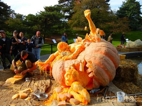 Photos Ray Villafane Carves The Worlds Largest Pumpkin Into An