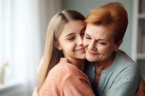 Premium Ai Image Shot Of A Mother And Daughter Hugging Each Other Created With Generative Ai