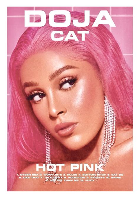 Doja Cat Hot Pink Album Music Poster Design Bedroom Wall Collage