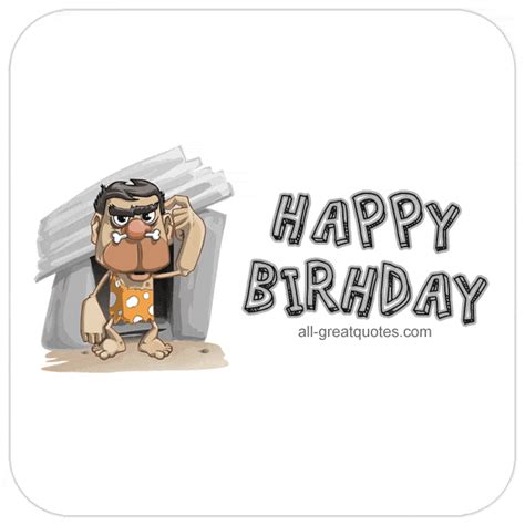 Happy Birthday Animated Caveman Card