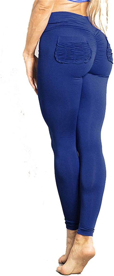 Womens High Waist Back Ruched Butt Lifting Leggings Yoga Pants With
