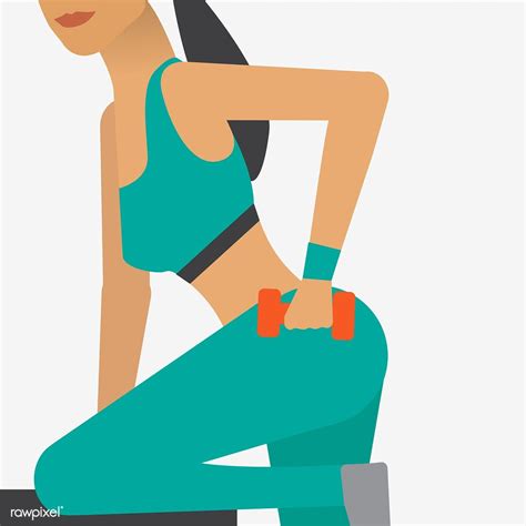 Woman Working Out At The Gym Illustration Free Image By