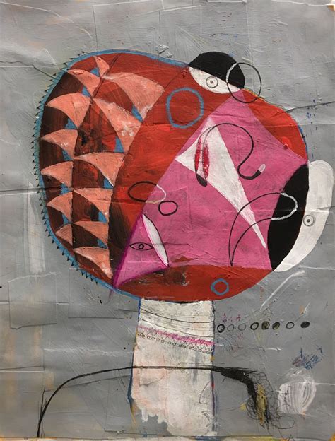 Ruby Red Lips Mixed Media On Paper Painting All Art Design