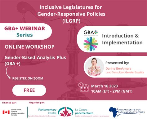 Invitation Webinar Gender Based Analysis Plus Gba • Parliamentary Centre