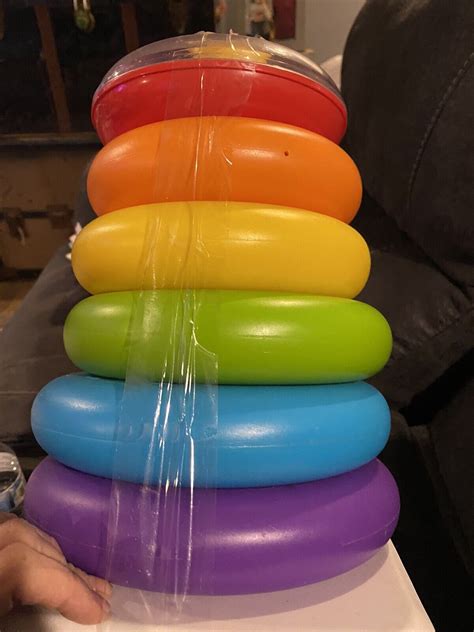 Fisher Price Giant Rock A Stack Multi Colors Stacking Rainbow Rings 14