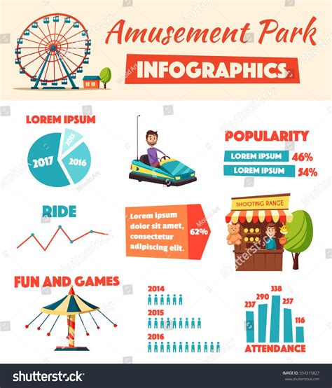 Amusement Park Map Infographic Elements Stock Illustration Download Riset