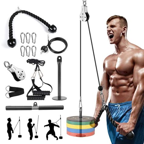 Buy Pulley Cable Machine Attachment System 3 In 1 Diy Fitness Home