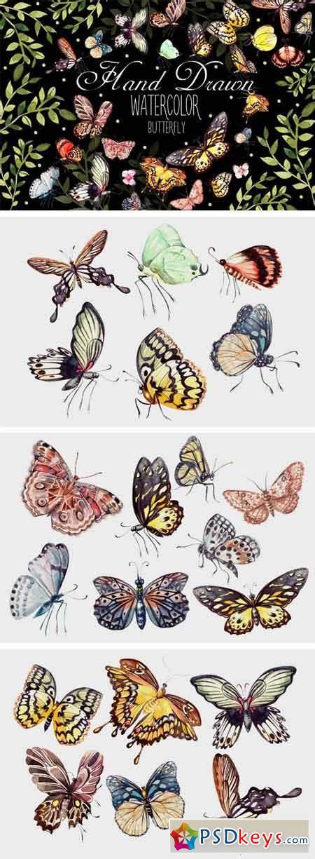 Beautiful Watercolor Butterflies 1952928 Free Download Photoshop