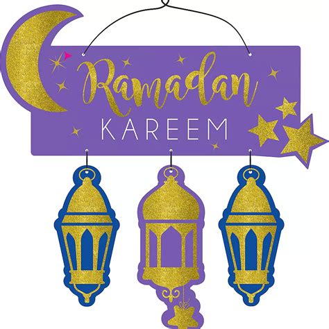Glitter Ramadan Kareem Stacked Sign 16in X 13 14in Party City Canada