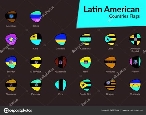 Países Latinoamericanos Banderas Vector Icono Colección vector gráfico